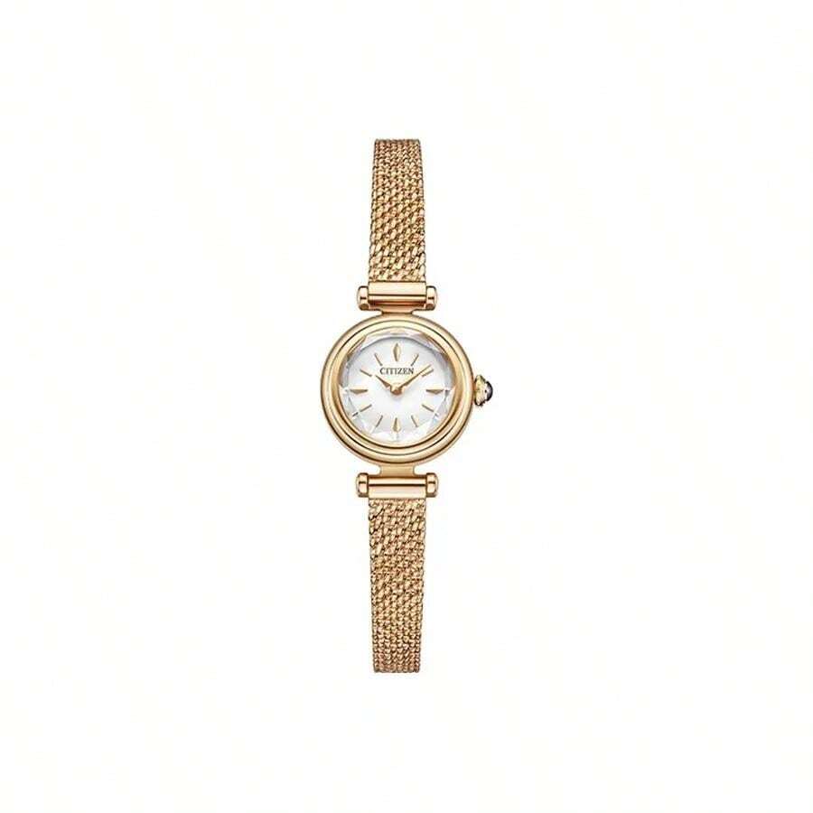 CITIZEN -Drive Series Đồng hồ thời trang và giản dị năng lượng mặt trời thạch anh dây đeo bằng thép không gỉ Nhật Bản và Hàn Quốc Đồng hồ nữ mặt số màu trắng EG7082-66A - trắng - Xem 1