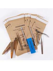 BUCICE Bộ 100 túi khử trùng tiệt trùng dùng một lần cho dụng cụ làm móng Túi Kraft tiệt trùng Thiết bị làm móng Phụ kiện khử trùng - màu nâu - Xem 1