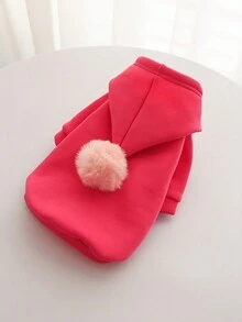 Áo nỉ thiết kế hình chú chó con hoặc mèo con hoạt hình có tua rua, ấm áp cho thú cưng vào mùa thu/đông - Đỏ - Xem 8