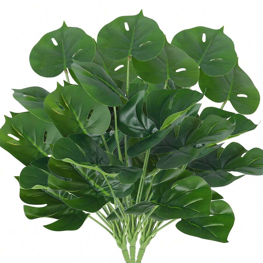 6 Bundles Fake Plants Artificial Tropical Palm Tree Faux Palm Leaves