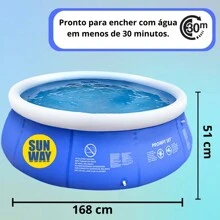 Piscina Inflável redondo Sun Way 1000L azul caixa - Azul - Visão 3
