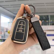 1 chiếc Vỏ chìa khóa mềm TPU dành riêng cho xe Toyota + Móc khóa dây đeo bằng da + Tua vít Bộ 3 trong 1, Tương thích với Vỏ bảo vệ chìa khóa xe thông minh 3 nút của Toyota - Nhiều màu - Xem 13