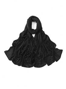 1 Piece Ladies High Quality Black Solid Color Soft Breathable Jersey Hijabs Scarves