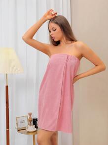 1 mảnh vải nỉ san hô đơn giản và gợi cảm, đồ bơi Bandeau, trang trí phòng tắm gia đình mùa hè màu hồng khi đi dự tiệc trở lại trường - Hồng - Xem 3