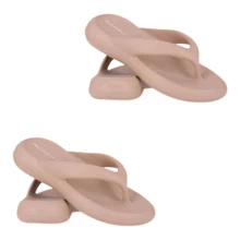 Kit 2 Pairs Women's Cloud Orthopedic Flip Flops Piccadilly Marshmallow Fasciitis Spur - 淺粉色 - 查看 3