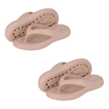 Kit 2 Pairs Women's Cloud Orthopedic Flip Flops Piccadilly Marshmallow Fasciitis Spur - 淺粉色 - 查看 4