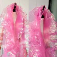 1 tấm vải voan xếp nếp kiểu đuôi cá có viền hoa lớn xếp ly 3D, quần áo tự làm, quà tặng, đồ thủ công, đồ trang trí đám cưới, phụ kiện ren sóng - Nhiều màu - Xem 17