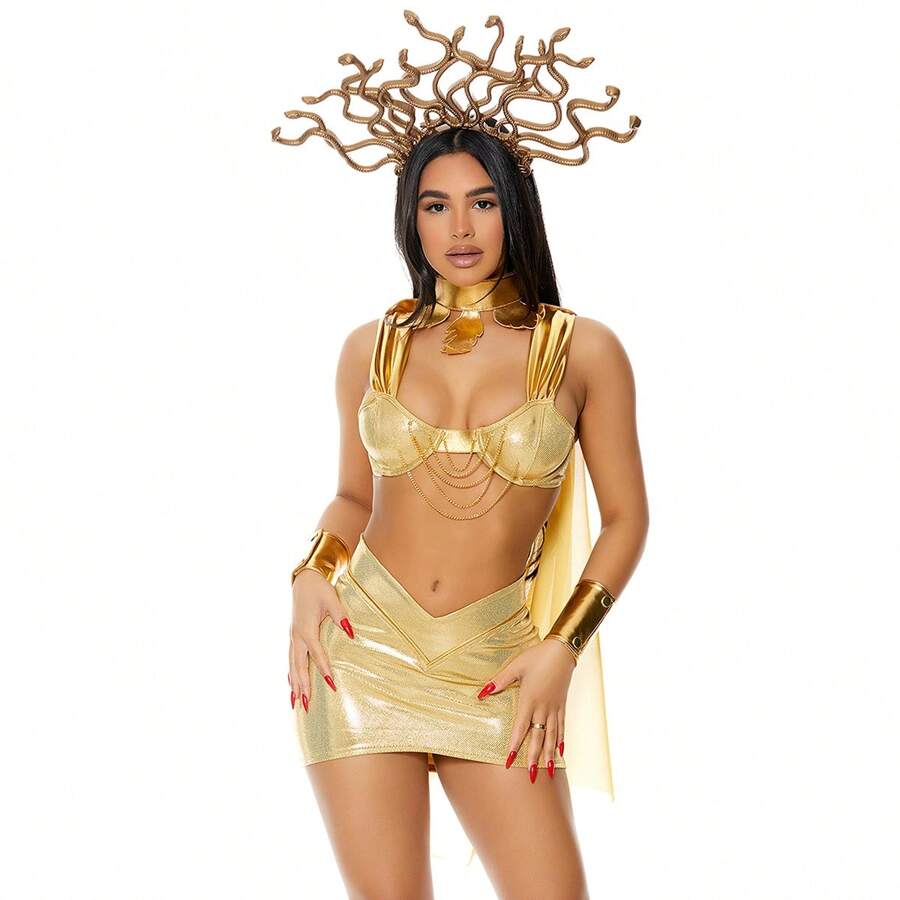 Punishment Is Beauty 4-Piece Women's Sexy Medusa Costume - 金色 - 查看 1