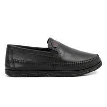 Men's Casual Leather Moccasin Shoes - Black - View 3