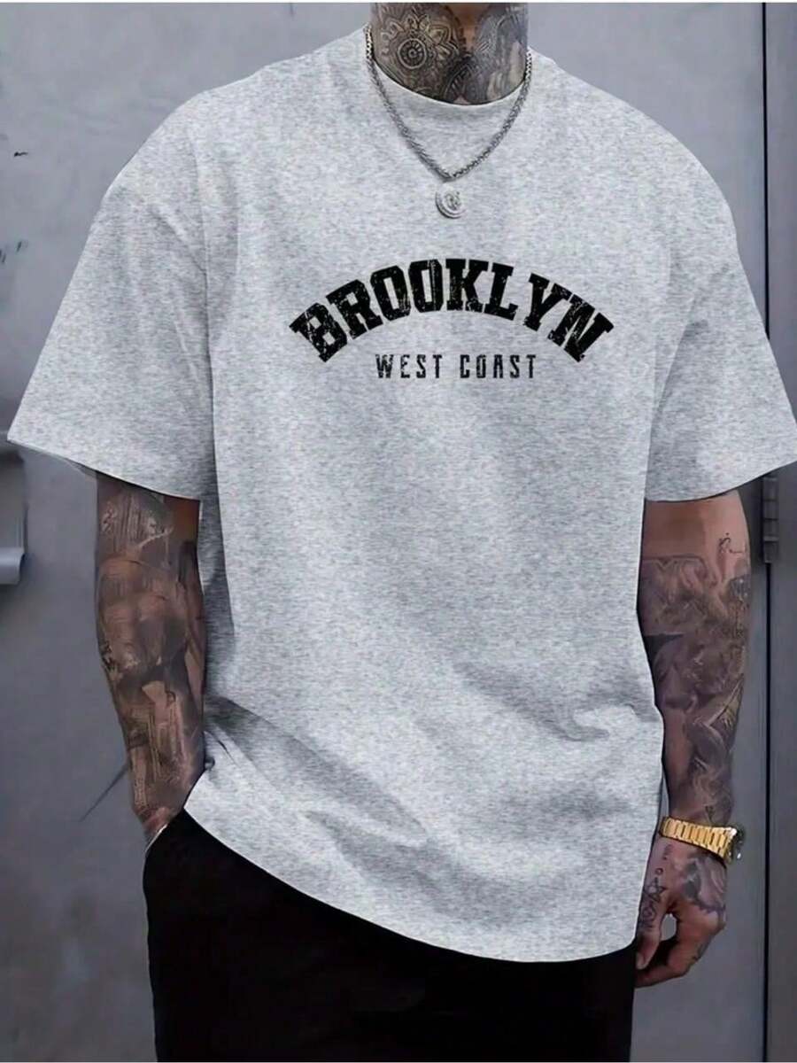 Camisa Masculina Brooklyn Blusa Algodao Camiseta Importada Malha Premium