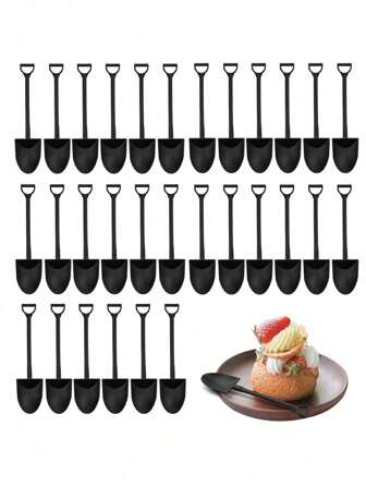 100/50/20/5 件-塑料一次性迷你甜点勺，塑料迷你冰淇淋甜点勺铲布丁酸奶勺，适合家庭或派对，婚礼派对甜点勺