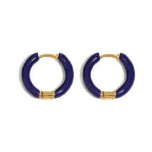 1Pair Enamel Oil Dripping Earrings For Women Stainless Steel Hoop Earrings Multicolor Minimalist Earrings For Christmas Birthday Daily Party Jewelry - Multicolor - View 13