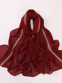 Nuovo arrivo Sciarpa ricamata a mano in perle e chiffon, hijab , copricapo per Medio Oriente e Africa