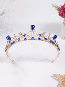 1 件时尚金属水钻 3D 皇冠头带，适合少女 - 彩色 - 查看 4