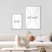 Framed Canvas Print Wall Art - Misty Forest Landscape Illustrations - Serene Mountain Pine Trees In Fog Modern Art Decorative - Boho Feels Digital Art Printing Relax/Calm For Room Decor - 24x36 Inch / 16x24 Inch