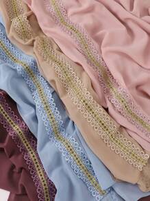 Nuovo arrivo Sciarpa ricamata a mano in perle e chiffon, hijab , copricapo per Medio Oriente e Africa