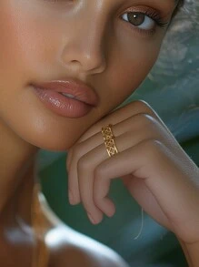 1Pc Elegant 925 Silver Hollow Four Leaf Clover Rings Minimalist Sytle 18K Gold Plated Women Rings For Daily Wear,Monther's Day Birthday Gifts
