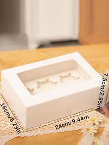 带窗口的圣诞纸杯蛋糕盒，透明 2/4/6/12 件包装，用于糕点、甜点、蛋挞、松饼烘焙圣诞礼物圣诞快乐平安夜圣诞派对 - 彩色 - 查看 9