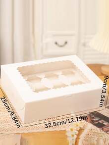 带窗口的圣诞纸杯蛋糕盒，透明 2/4/6/12 件包装，用于糕点、甜点、蛋挞、松饼烘焙圣诞礼物圣诞快乐平安夜圣诞派对 - 彩色 - 查看 10