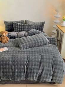 3 Stücke minimalistisches, warmes, plüschiges Kristallsamtbezug-Set, hautfreundlich & weich, geeignet für Schlafzimmer und Gästezimmer