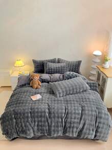 3 Stücke minimalistisches, warmes, plüschiges Kristallsamtbezug-Set, hautfreundlich & weich, geeignet für Schlafzimmer und Gästezimmer