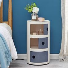 LIVINGANDHOME Living And Home Cylindrical Multi-Tiered Plastic Storage Drawer Unit - 彩色 - 查看 6