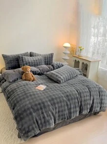 3 Stücke minimalistisches, warmes, plüschiges Kristallsamtbezug-Set, hautfreundlich & weich, geeignet für Schlafzimmer und Gästezimmer
