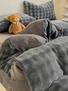 3 Stücke minimalistisches, warmes, plüschiges Kristallsamtbezug-Set, hautfreundlich & weich, geeignet für Schlafzimmer und Gästezimmer