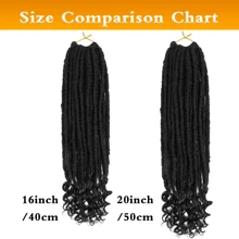Goddess Locs Crochet Hair 1/6 Packs 16/18 Inch Straight Faux Locs Crochet Hair, Crochet Pre-Looped Curly Hair Soft Faux Locs Synthetic Braiding Hair Extensions, 1B - Black - View 4