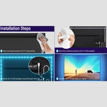 TK99SW LED 灯带，USB 供电，带 24 键遥控器，多色模式可调，多种尺寸可选，带自粘性，适用于电视、电脑显示器背光、节日、室内家居装饰 - 彩色 - 查看 7