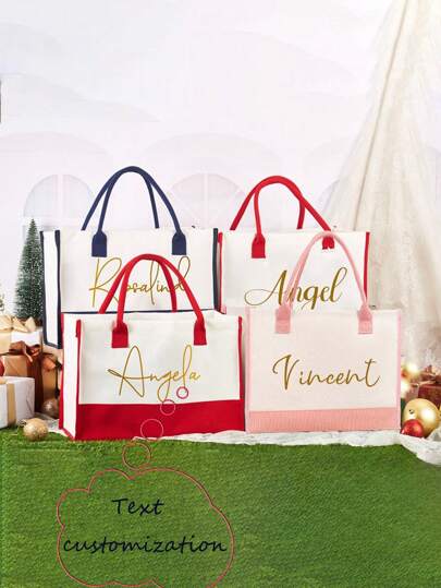 Bolsa de Ombro de Tela Personalizada na Cor da Dopamina, Sacola de Presente Personalizada com Estampa, Bolsa de Mão de Tela Impressa, Sacola de Compras Oversized, Bolsa Grande, Bolsa de Volta às Aulas, Leve, Impermeável Personalizada, Única, Presentes Personalizados Exclusivos para Mulheres, Bolsa de Toalete Presentes Ideais para Ela, Namorada, Família, Amigos, Jovens, Meninas Rosa para Aniversários, para Férias/Viagens, para a Escola, para Atividades ao Ar Livre/Passeios/Viagens/Caminhadas/Estádio/Esportes/Escalada, Estudantes do Ensino Médio, Estudantes Universitários, Calouras, Veteranas, Bolsas de Ombro Personalizadas para Mulheres, Estilo Casual de Rua, Bolsas e Bagagens, Acessórios de Halloween 2025, Urban Chill