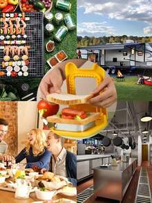 Stainless Steel Square Sandwich Maker Mold, Bread Toast Cutter, Sandwich Mold - Multicolor - View 6