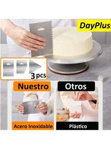 Cake turntable laminating table baking tool set soporte de aleación de aluminio DIY laminating turntable cake stand - Plateado - Ver 7