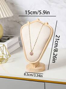 1pc Minimalist Wooden Model Figure Necklace Holder, Jewelry Organizer Display Stand, Home Decor & Jewelry Shop Display Prop