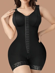 Women's High Compression Shapewear, Jumpsuit, Tummy Control Jumpsuit, Full Body Shaper With 3-Hook Waist Cincher And Butt Lifter, Suitable For Daily Wear And Sports - Black - View 2