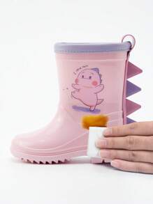 GentleChild Kids Rainboots, Cartoon Dinosaur 3D Design, Anti-Slip & Durable, Soft & Comfortable, One-Piece Waterproof Construction, Easy To Clean, Suitable For Boys, Girls, Children, Infants, Outdoor, Garden, All Seasons