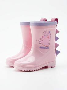GentleChild Kids Rainboots, Cartoon Dinosaur 3D Design, Anti-Slip & Durable, Soft & Comfortable, One-Piece Waterproof Construction, Easy To Clean, Suitable For Boys, Girls, Children, Infants, Outdoor, Garden, All Seasons