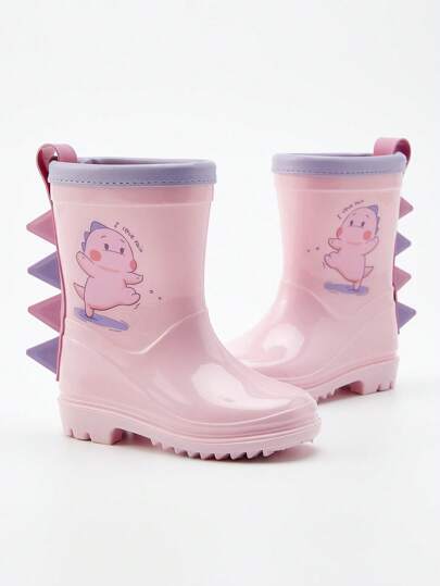 GentleChild Kids Rainboots, Cartoon Dinosaur 3D Design, Anti-Slip & Durable, Soft & Comfortable, One-Piece Waterproof Construction, Easy To Clean, Suitable For Boys, Girls, Children, Infants, Outdoor, Garden, All Seasons