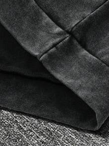 Men's Casual Vintage Washed Portrait & Letter Print Hooded Sweatshirt