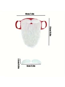 1 Pezzo Decorazione natalizia - Parrucca di Babbo Natale carina, sopracciglia, decorazioni per feste natalizie per uomo e donna, accessori di scena, accessori fotografici, regalo di Natale, scelta ideale per regali, traspirante, riutilizzabile, lavabile, con ponte nasale regolabile, in tessuto cubico confortevole