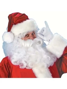 1 Pezzo Decorazione natalizia - Parrucca di Babbo Natale carina, sopracciglia, decorazioni per feste natalizie per uomo e donna, accessori di scena, accessori fotografici, regalo di Natale, scelta ideale per regali, traspirante, riutilizzabile, lavabile, con ponte nasale regolabile, in tessuto cubico confortevole