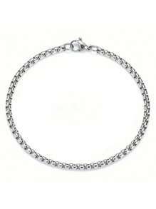 6pcs/Set Men's Stainless Steel Minimalist Fashion Chain Bracelets, For Daily Wear