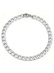 6pcs/Set Men's Stainless Steel Minimalist Fashion Chain Bracelets, For Daily Wear