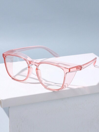 Glazzy Novos óculos espelhados rosa e azul com estampa de pólen, para homens e mulheres, com lentes planas personalizadas.