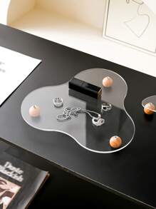 1 件不对称亚克力珠宝展示托盘收纳盒，家居化妆品/化妆品/小饰品收纳架圣诞礼物 - 無色 - 查看 7