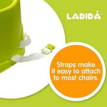 LADIDA Portable Booster Seat – Travel High Chair For Feeding And Dining (Green) | 415 - Green - View 5