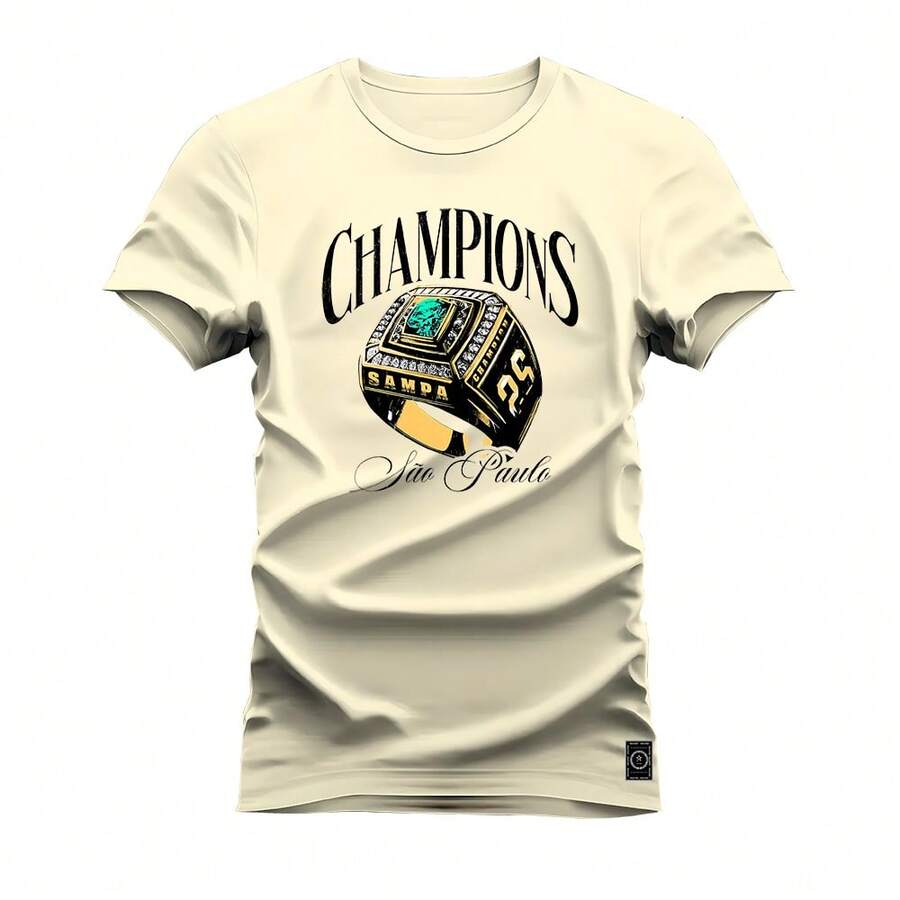 Nexstar Street Premium Cotton Printed T-Shirt Thrive In Richness - 奶油色 - 查看 1