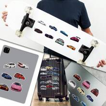 50 张/包卡通赛车涂鸦贴纸，可用于装饰滑板、笔记本电脑、杯子、头盔、桌子、手机壳等 DIY 创意贴纸 - 彩色 - 查看 11