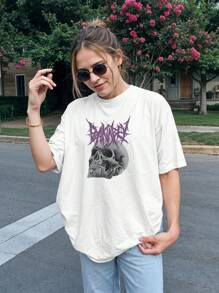 Camiseta Camisa Caveira Gótica Rock Punk Old Skool Ref 2096 VEST NERD
