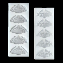 1 Khuôn sô cô la silicon hình quạt sáng tạo 3D trang trí bánh chèn khuôn bánh quy kẹo - trắng - Xem 7
